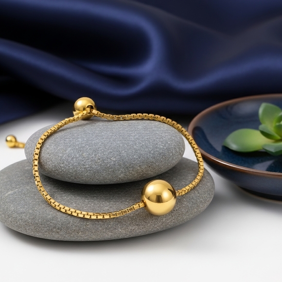 Elegant 18K Gold Plated Beaded Adjustable Bracelet | Minimalist Dainty Chic - Picture 13 of 15